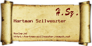 Hartman Szilveszter névjegykártya