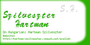 szilveszter hartman business card